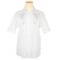 Pronti Crinkled White/Grey Stripes And Silver Embroidered Design Shirt S1532